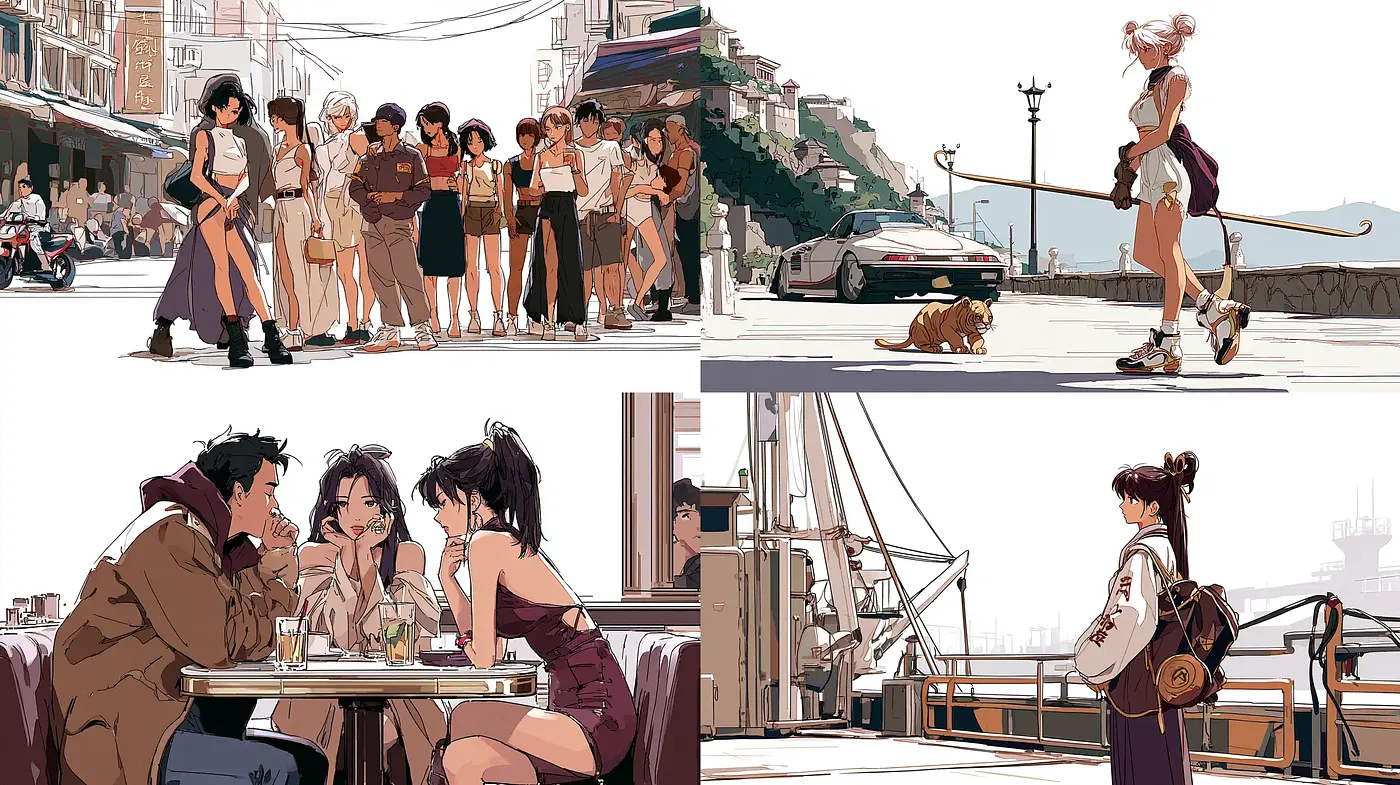 Stylized Contemporary Urban Scenes with a Touch of Animation - Midjourney sref style