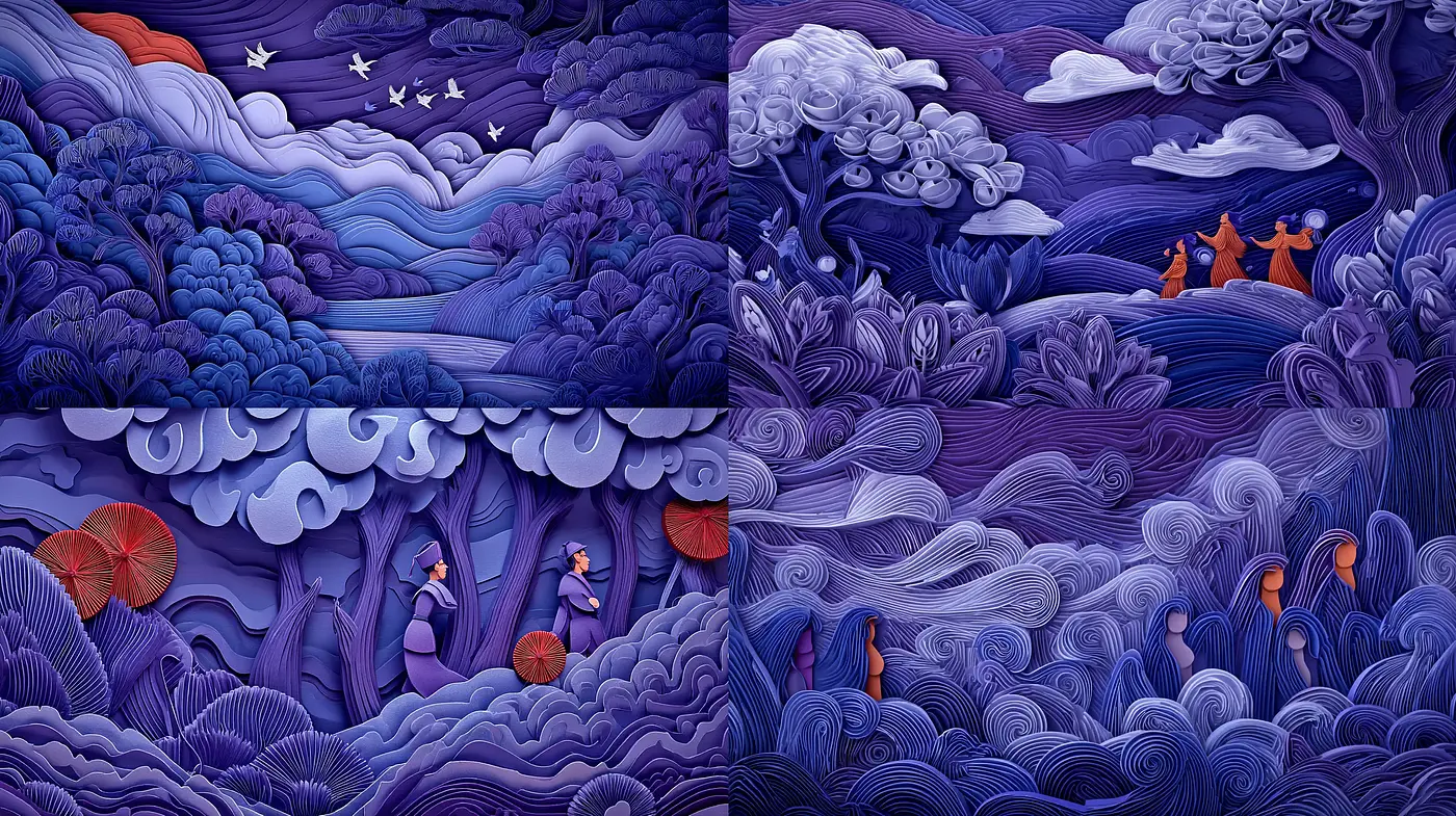 Intricate and Dreamy Whimsical Landscape Renderings with a Synthetic Touch - Midjourney sref style