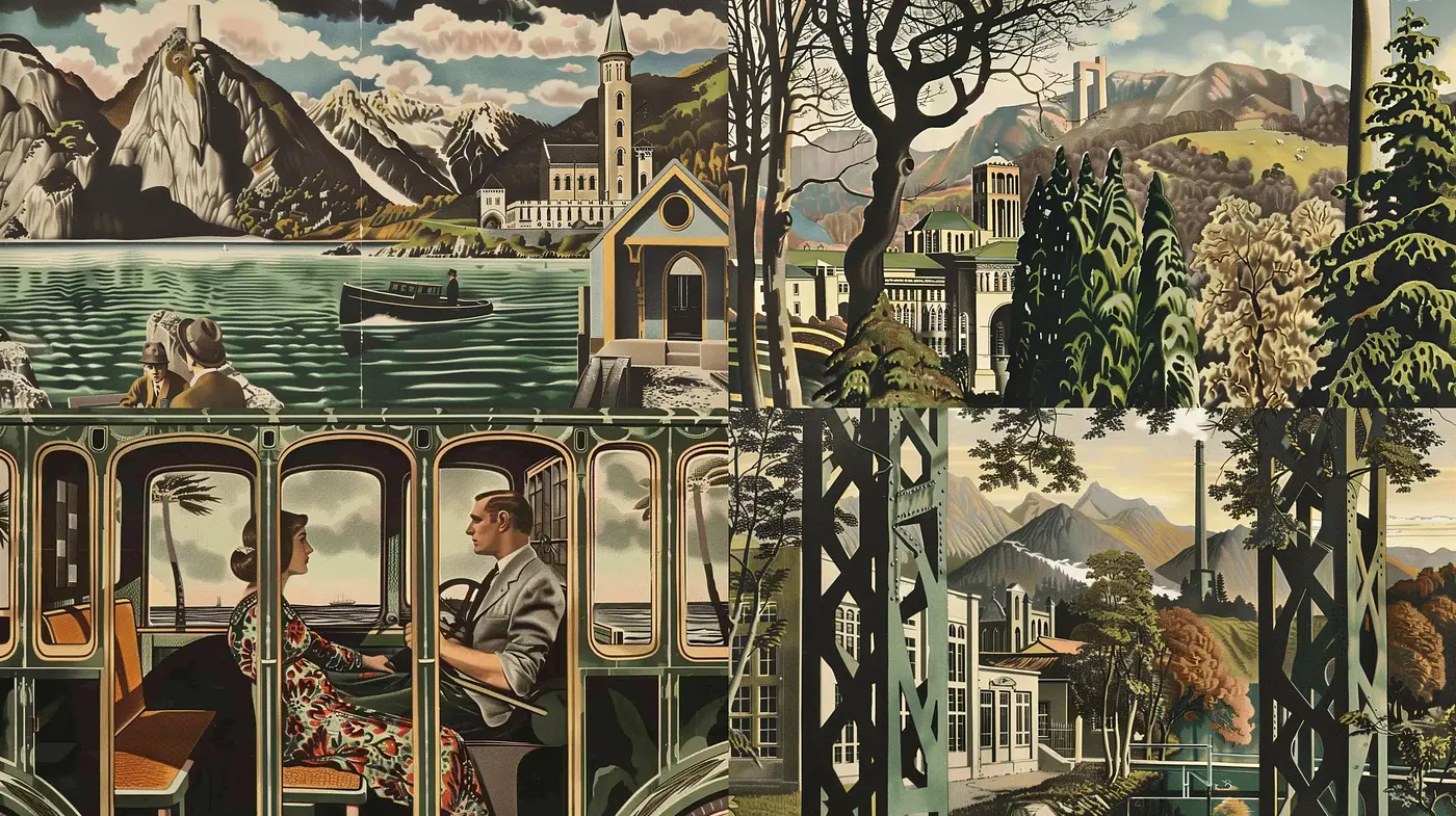 Timeless Idyllic Landscapes and Vintage Vistas - Midjourney sref style