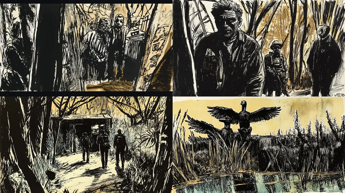 Gritty Monochromatic Narratives with a Graphic Novel Flair - Midjourney sref style