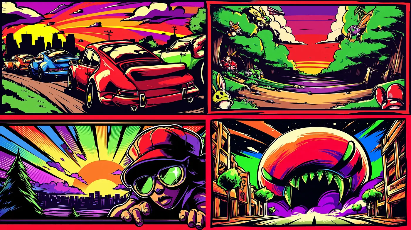 Vibrant Pop Art Inspired with a Retro Futuristic Aesthetic - Midjourney sref style