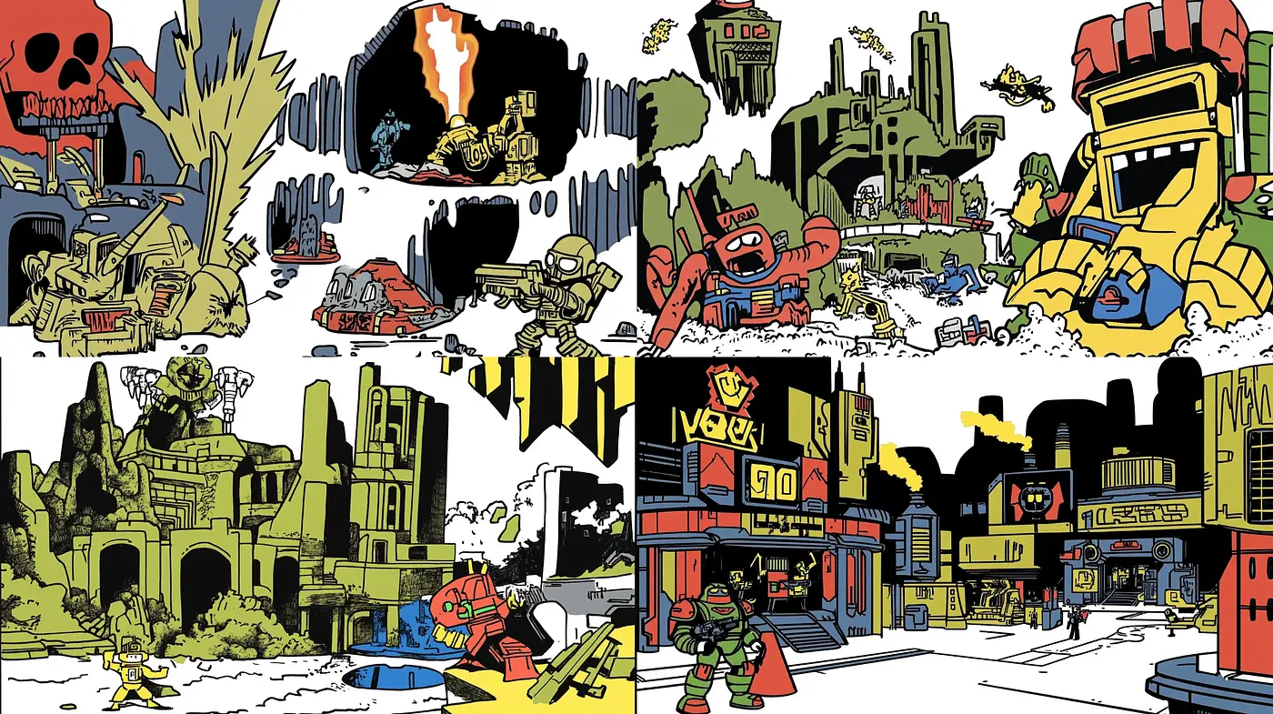 Futuristic Retro Comic Book Extravaganza - Midjourney sref style