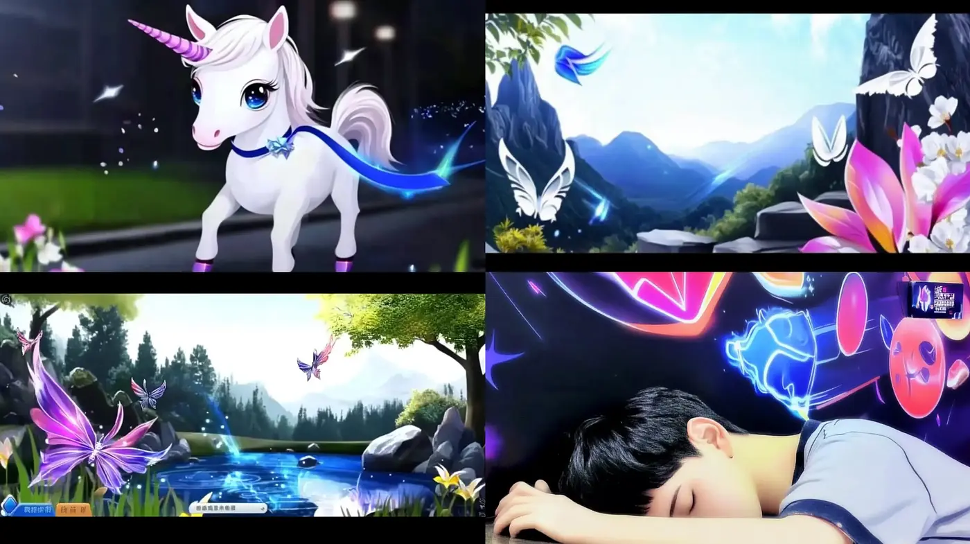 Whimsical Fantasy Panorama with Vivid Colors and Magical Elements - Midjourney sref style