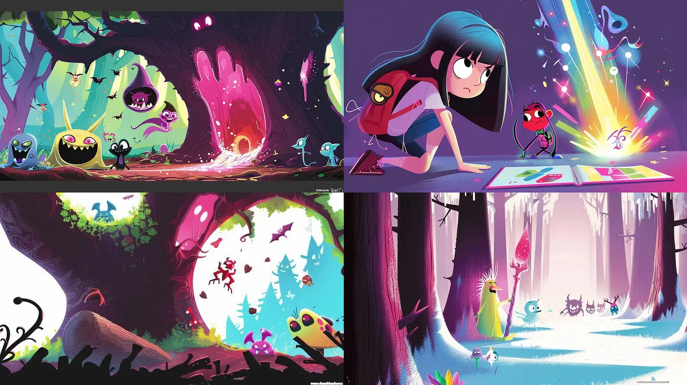 Enchanted Whimsical Forests: A Journey Through Stylized Animated Landscapes - Midjourney sref style