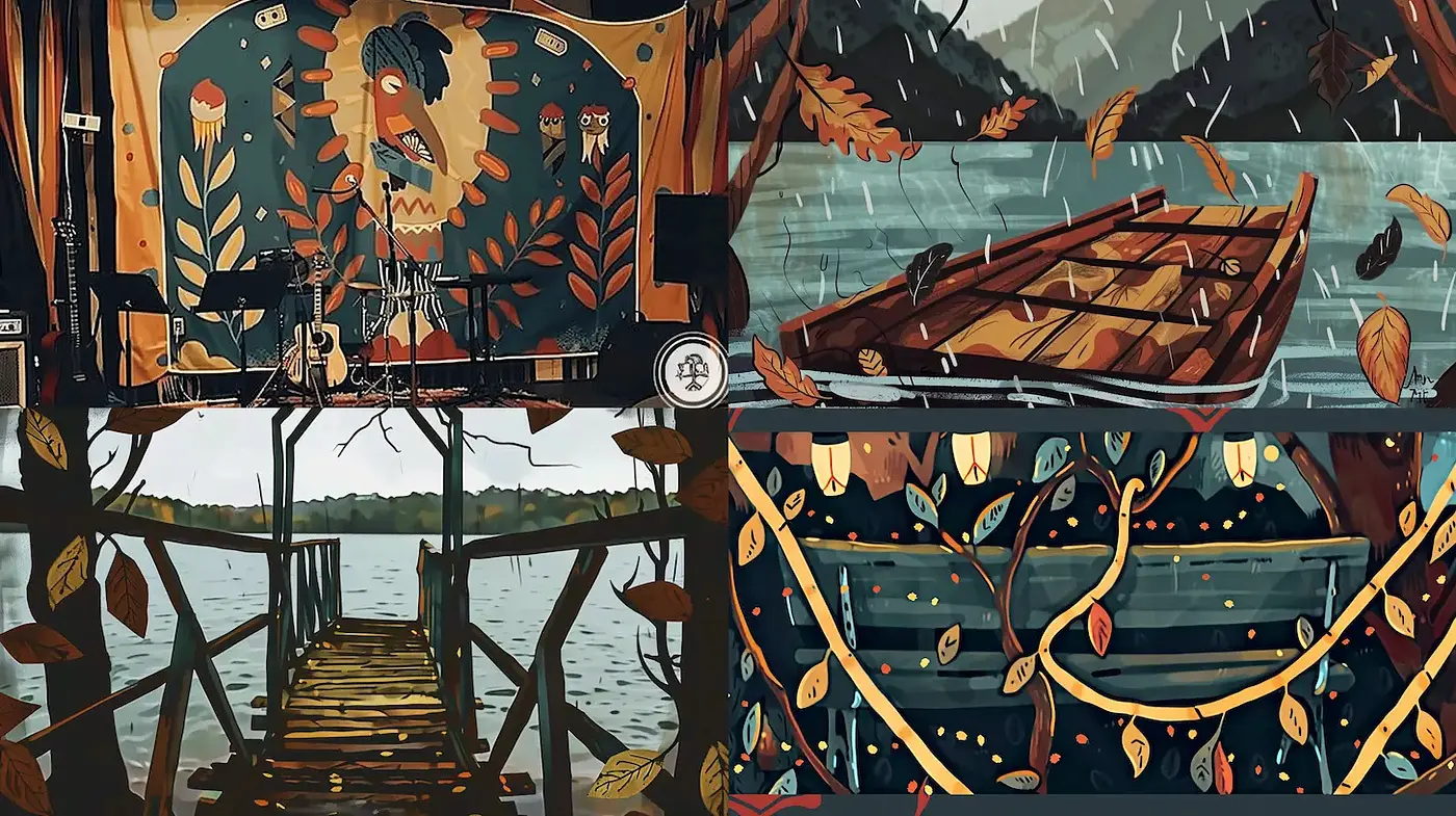 Whimsical, Nature-Inspired Illustrations with a Painterly Touch - Midjourney sref style