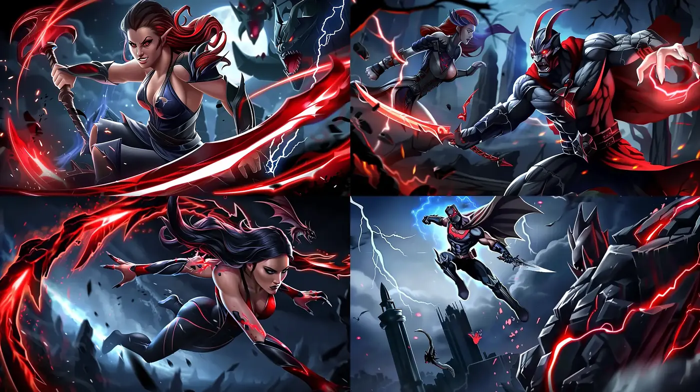 Dynamic Graphic Novel Elegance with a Dark Electric Essence - Midjourney sref style