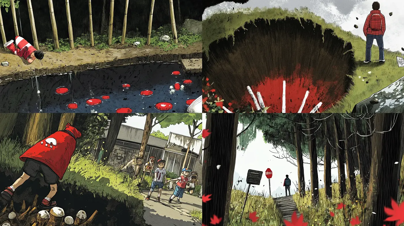 Graphic Novel Imagery with Environmental Storytelling Elements - Midjourney sref style