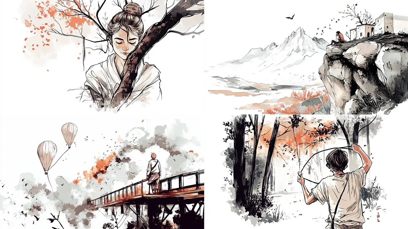 Ethereal Brushstrokes and Warm Autumn Hues - Midjourney sref style