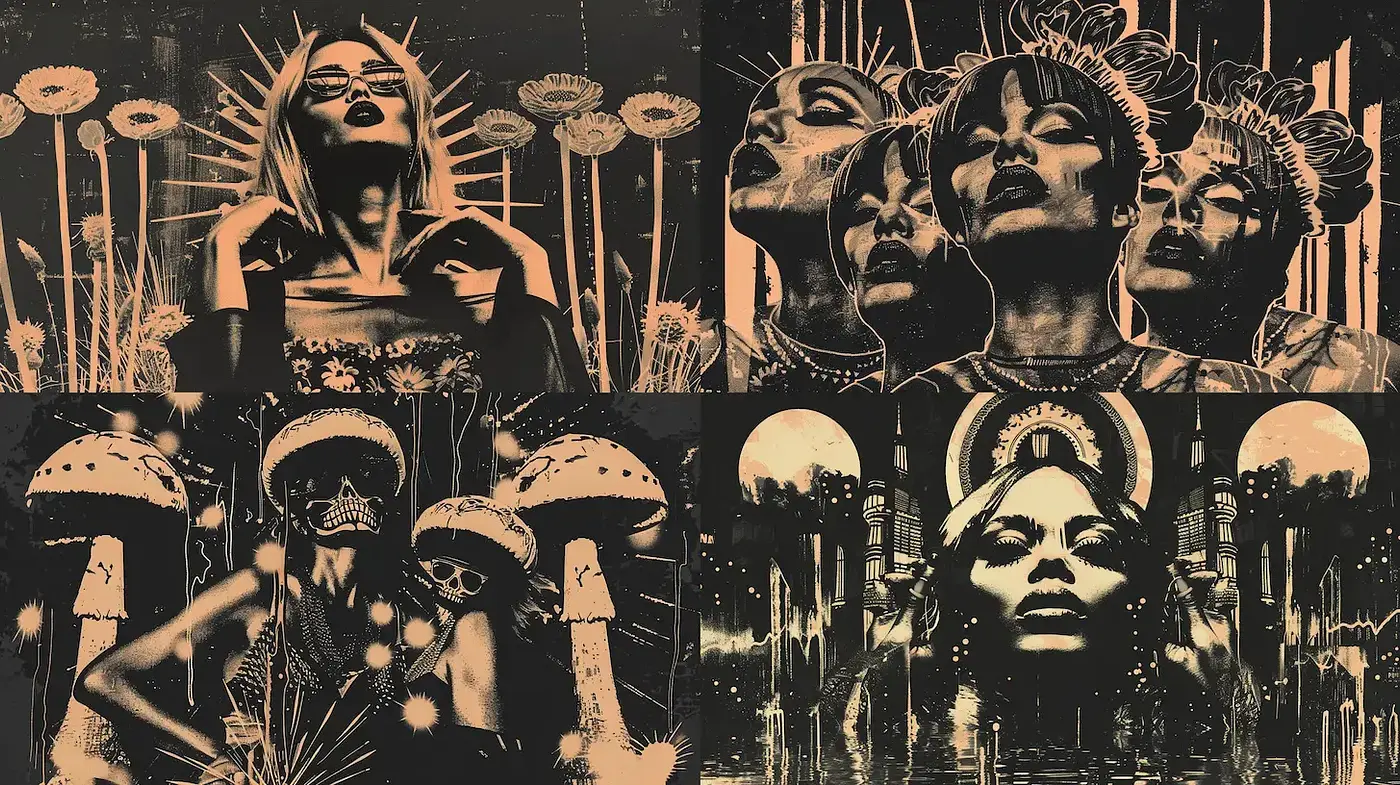 Eclectic Vintage with Dark, Mystical Undertones - Midjourney sref style