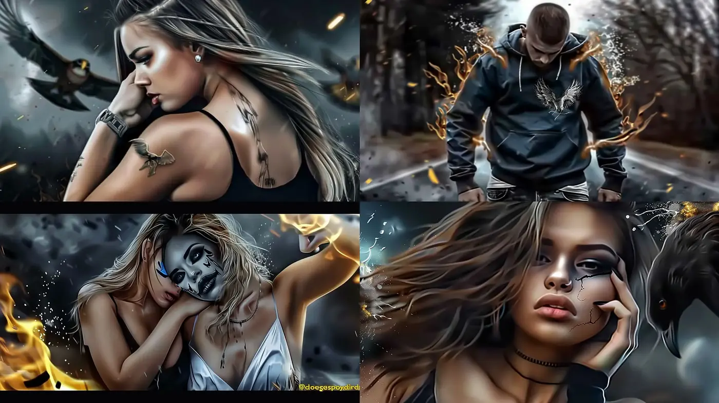 Dramatic Hyper-Realistic Portraiture with Intense Atmospheric Tones - Midjourney sref style