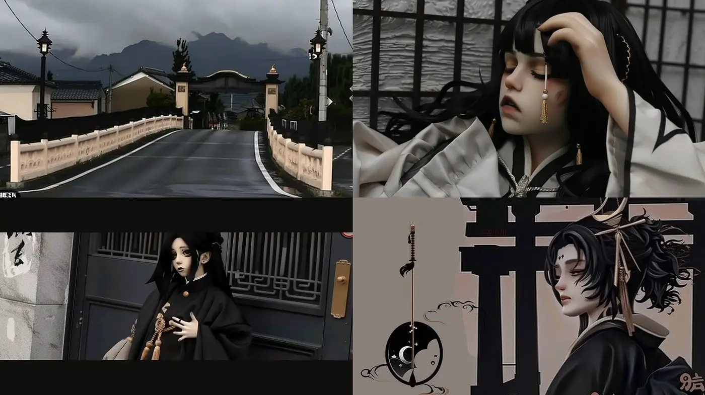 Monochromatic Elegance in Digital Brushwork - Midjourney sref style