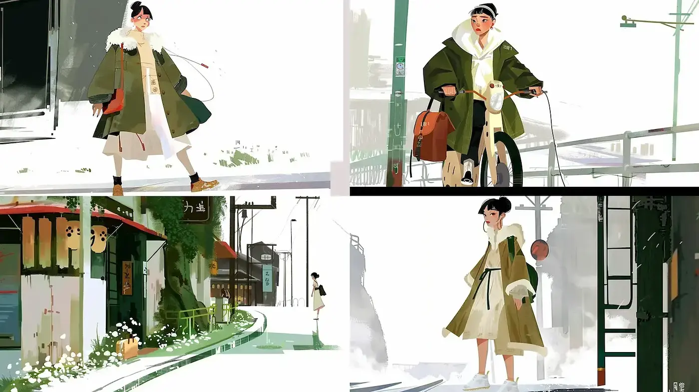 Contemporary Brushstroke Harmonization with a Serene Palette - Midjourney sref style