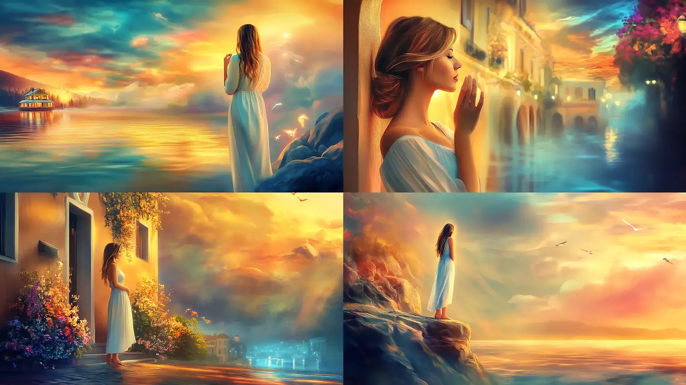 Ethereal Twilight Hues: Dreamlike Vistas with a Poetic Sensibility - Midjourney sref style