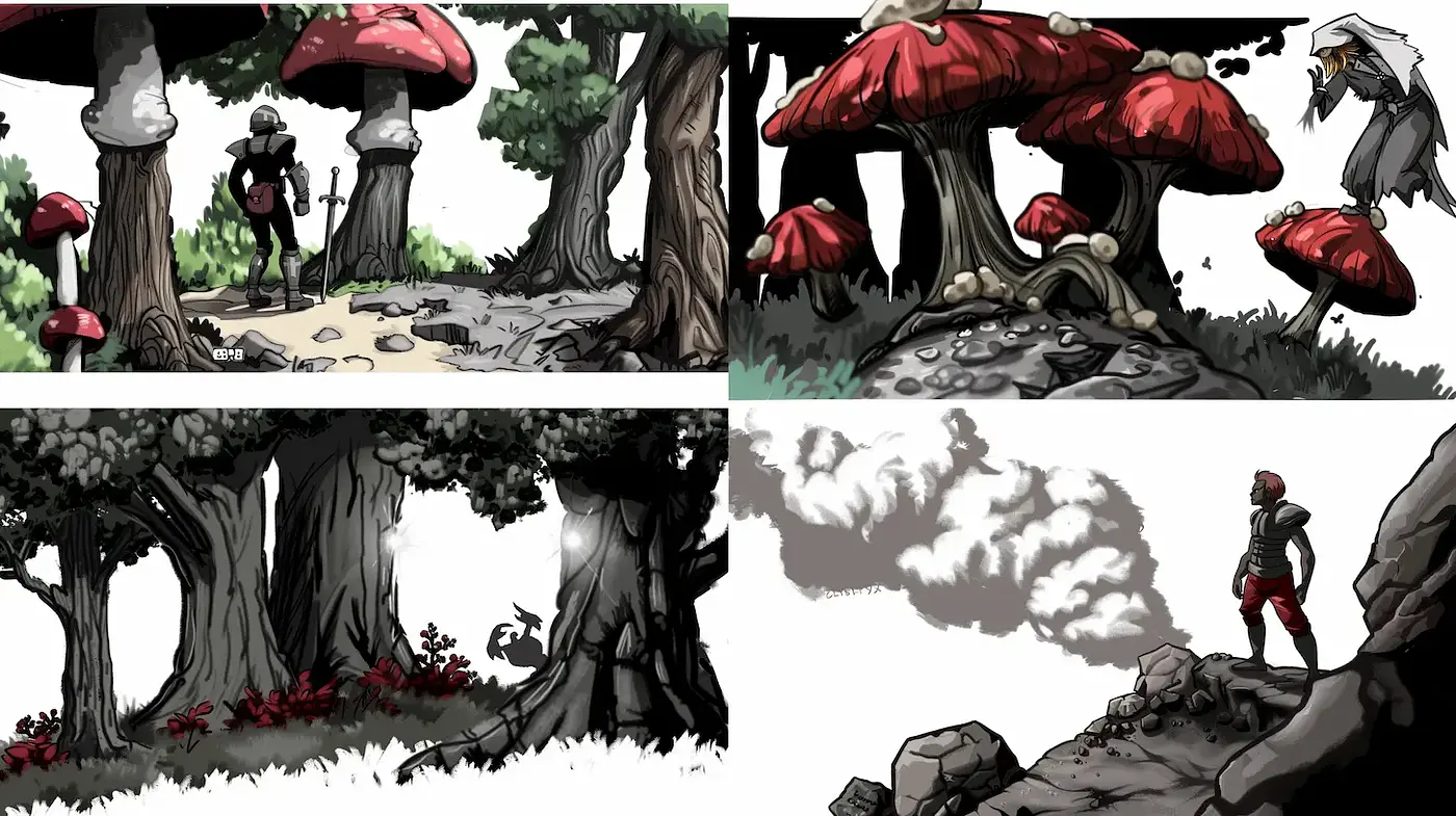 Stylized Fantasy Landscapes with Whimsical Elements - Midjourney sref style