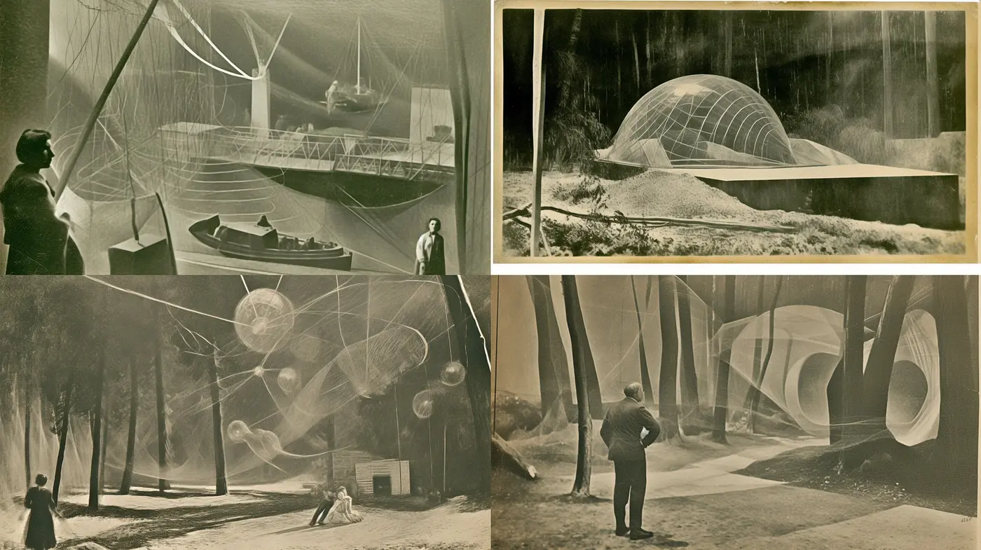 Sepia-Toned Dreamscape: A Consistent Fusion of Vintage Nostalgia and Surrealist Forms - Midjourney sref style