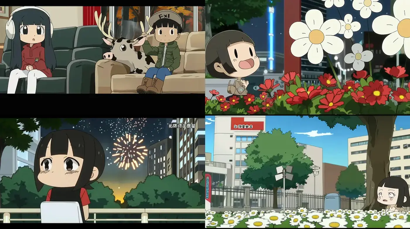 Vibrant and whimsical anime-inspired style with a playful mood - Midjourney sref style