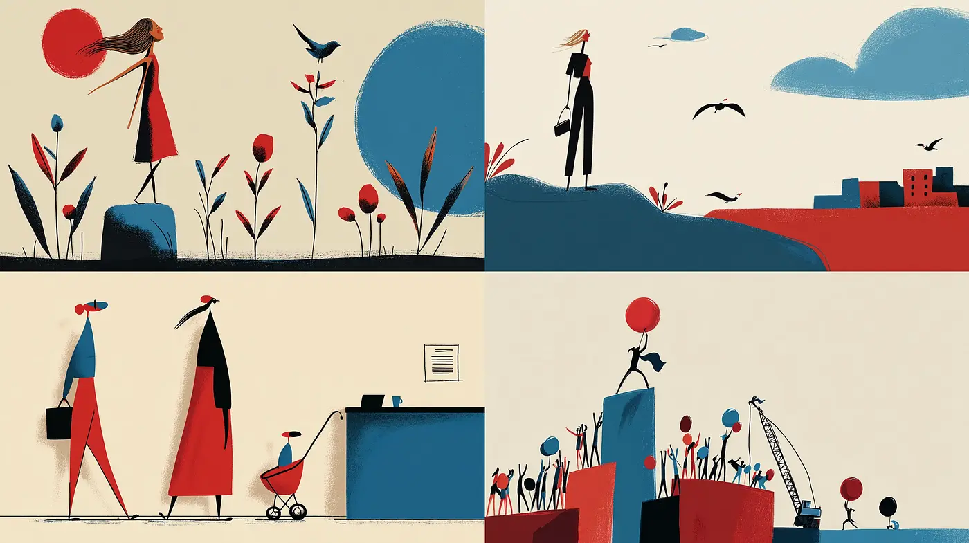 Charming and Minimalist Illustrative Style with a Playful Vibe - Midjourney sref style