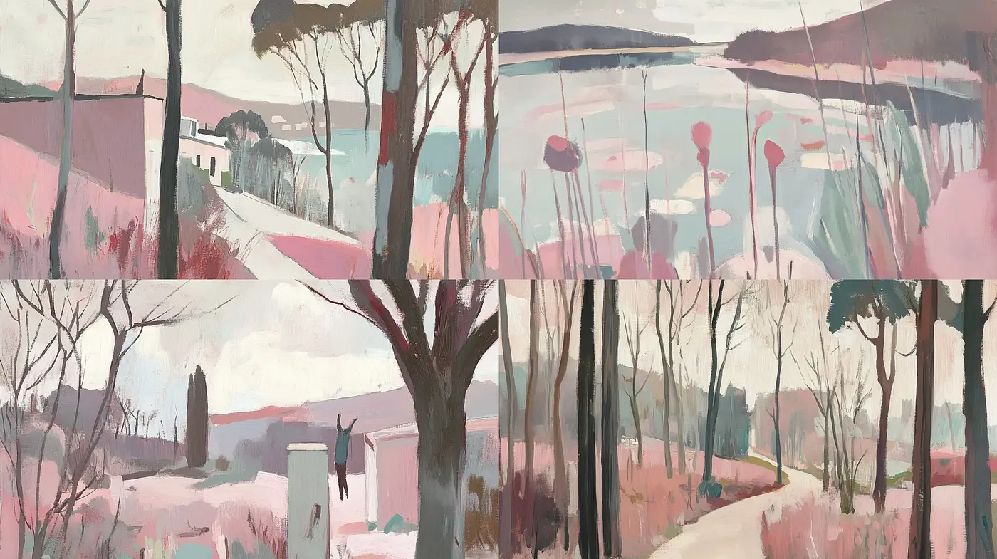 Serene Pastel Countryside - An Homage to Post-Impressionism and Fauvism - Midjourney sref style