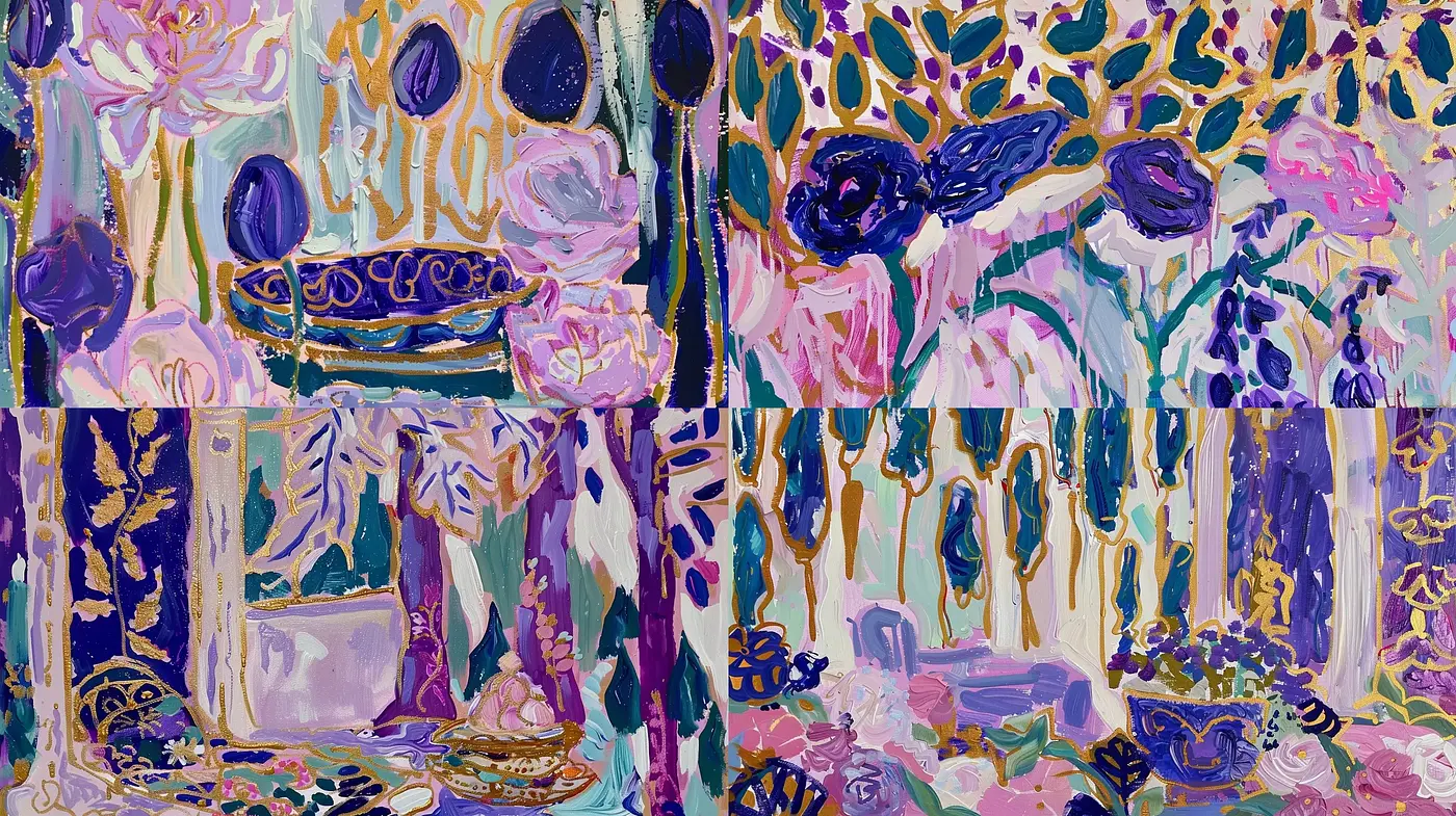 Abstract Expressionist Flourish with Post-Impressionist Vibrancy - Midjourney sref style