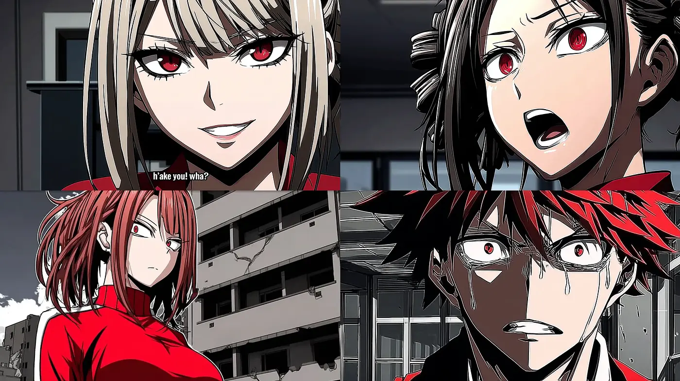 Dynamic Anime-Style Illustrations with Intense Emotional Expressions - Midjourney sref style
