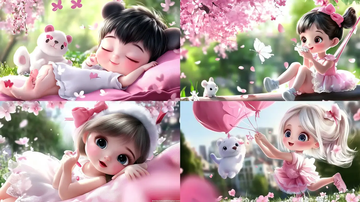 Whimsical Cherry Blossom Symphony in Anime Illustration - Midjourney sref style