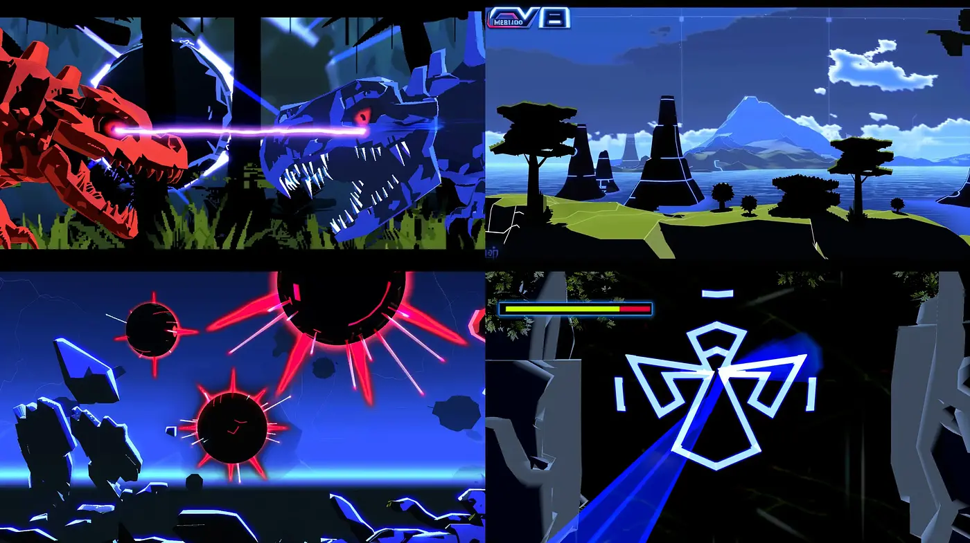 Futuristic Geometric Harmony: A Synthesis of Sharp Contrasts and Neon Highlights - Midjourney sref style