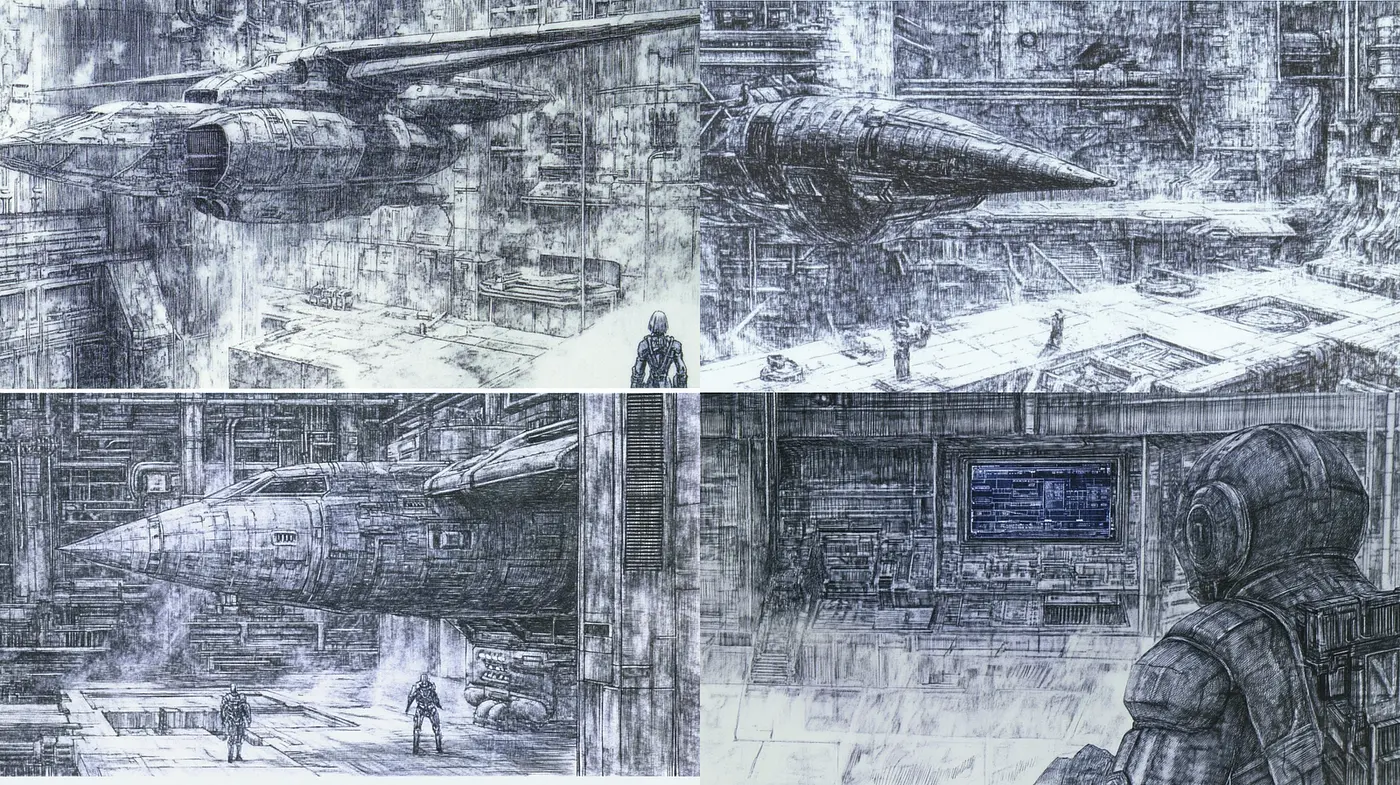 Futuristic Industrial Design with a Touch of Grit - Midjourney sref style