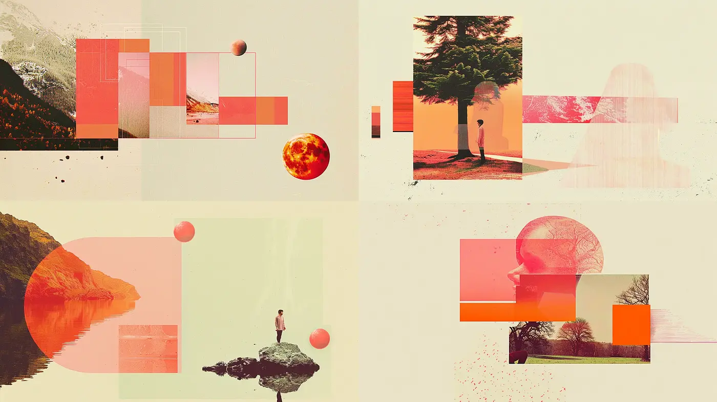 Abstract Geometric Harmonies in Sunset Hues - Midjourney sref style