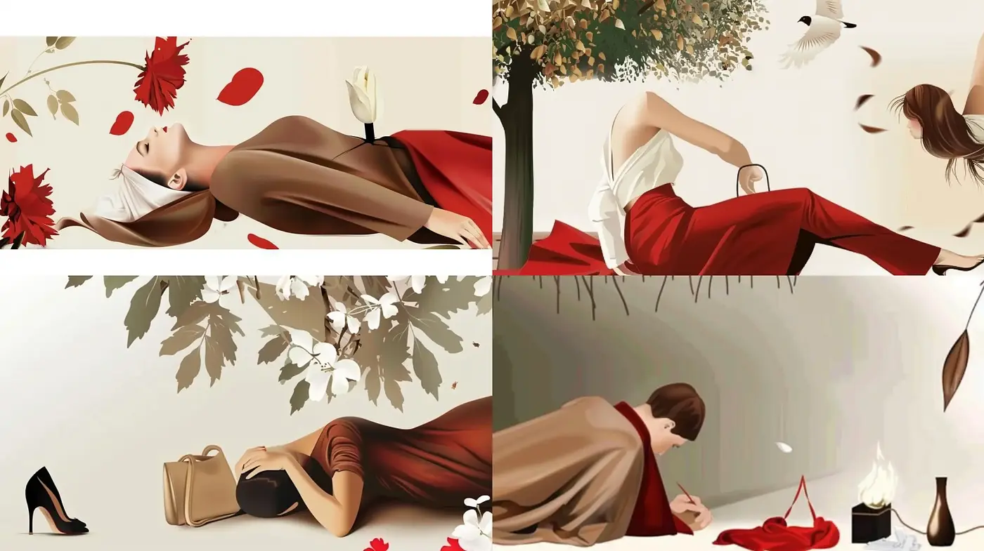 Serene Autumnesque Elegance in Digital Brushstrokes - Midjourney sref style