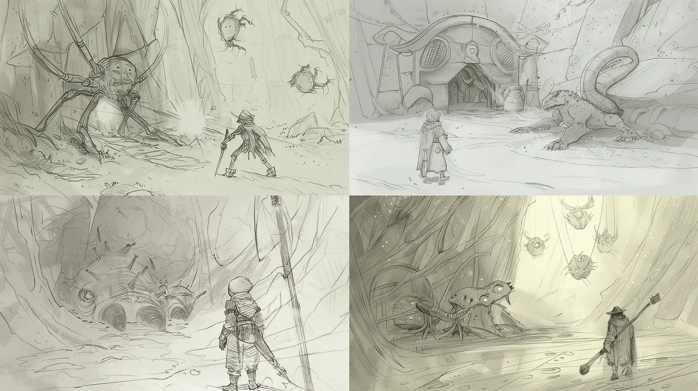 Ethereal Monochrome Fantasia: A Consistent Exploration of a Dream-like World - Midjourney sref style