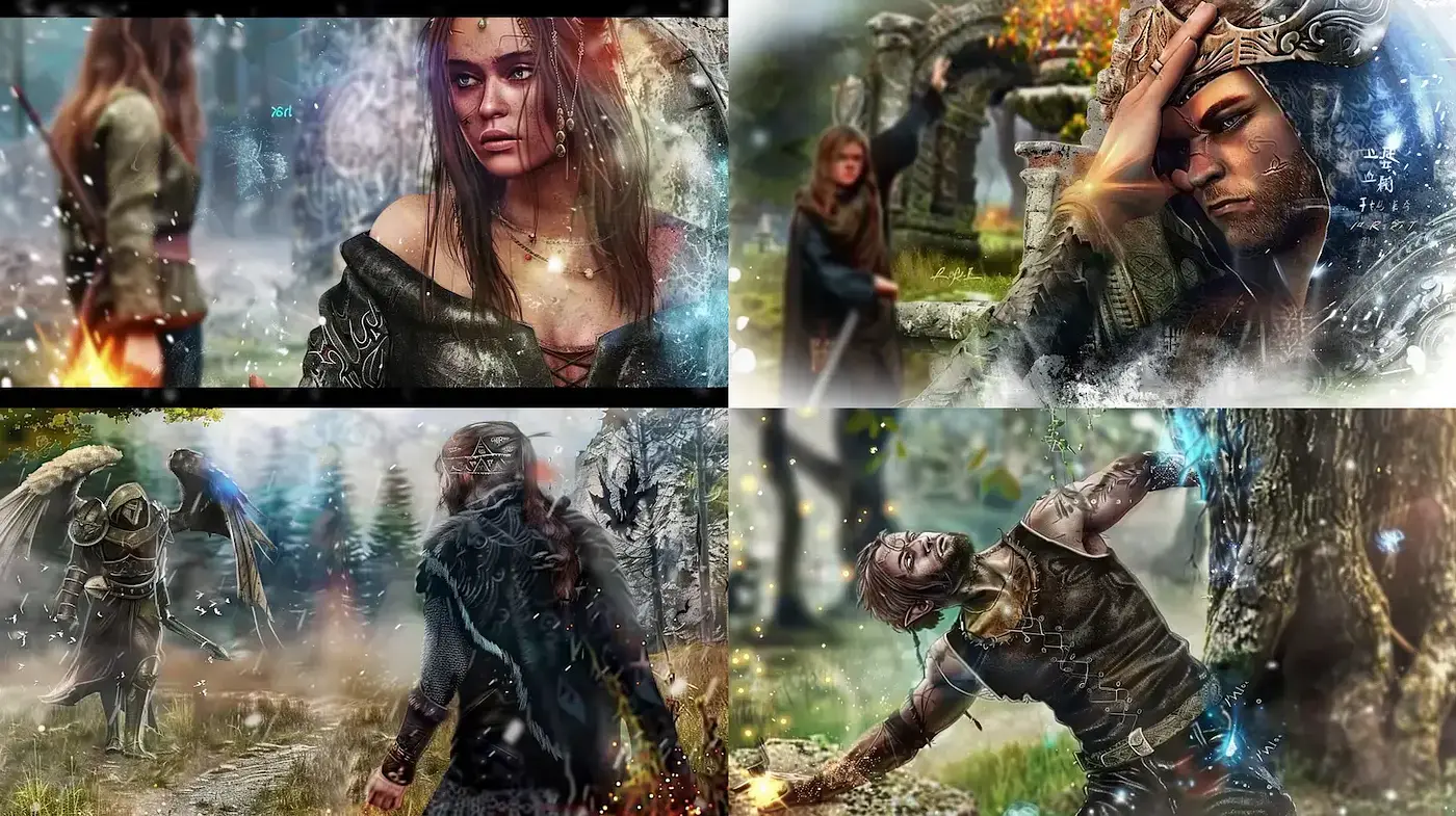 Richly Textured Fantasy Art with a Dark Romantic Vibe - Midjourney sref style