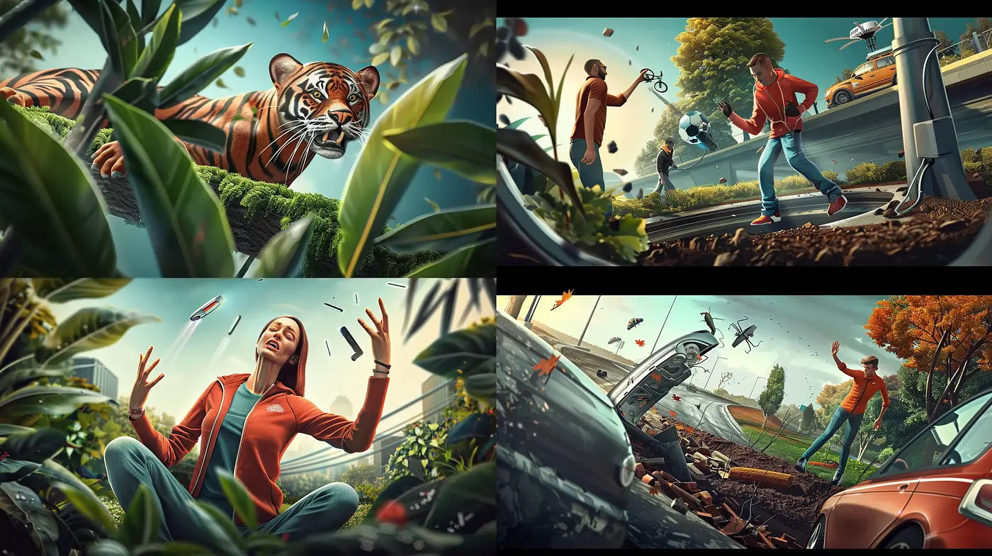 Dynamic Nature-Inspired Cinematic Style with Vivid Surrealism - Midjourney sref style