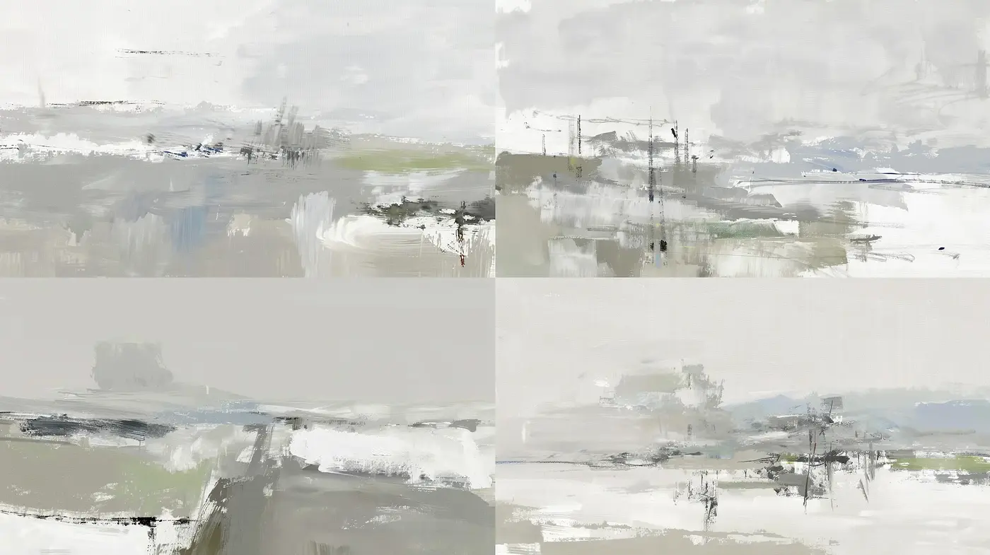 Abstract Serenity in Monochromatic Essence - Midjourney sref style