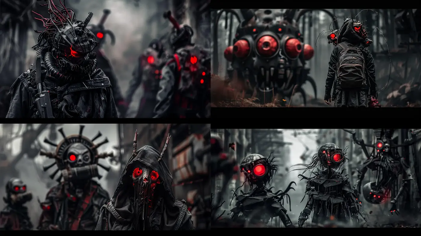 Post-Apocalyptic Robotic Nightmare: A Gritty and Sombre Visual Symphony - Midjourney sref style