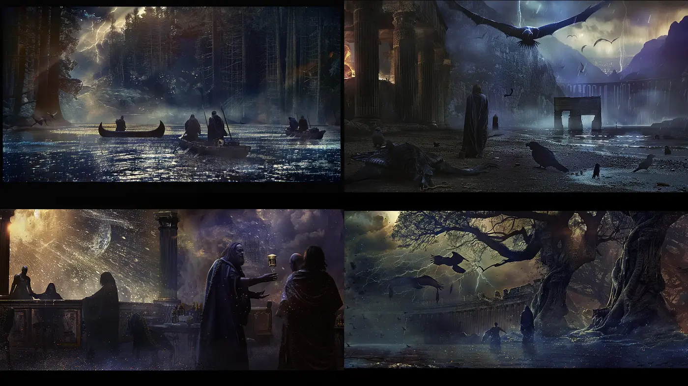 Enigmatic and Atmospheric Fantasy Tableau - Midjourney sref style