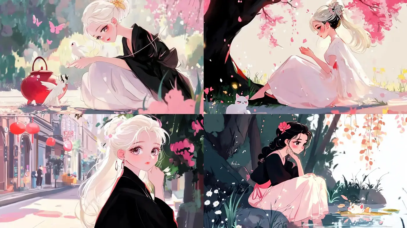 Ethereal Anime-Inspired Illustrations with Soft Springtime Ambience - Midjourney sref style