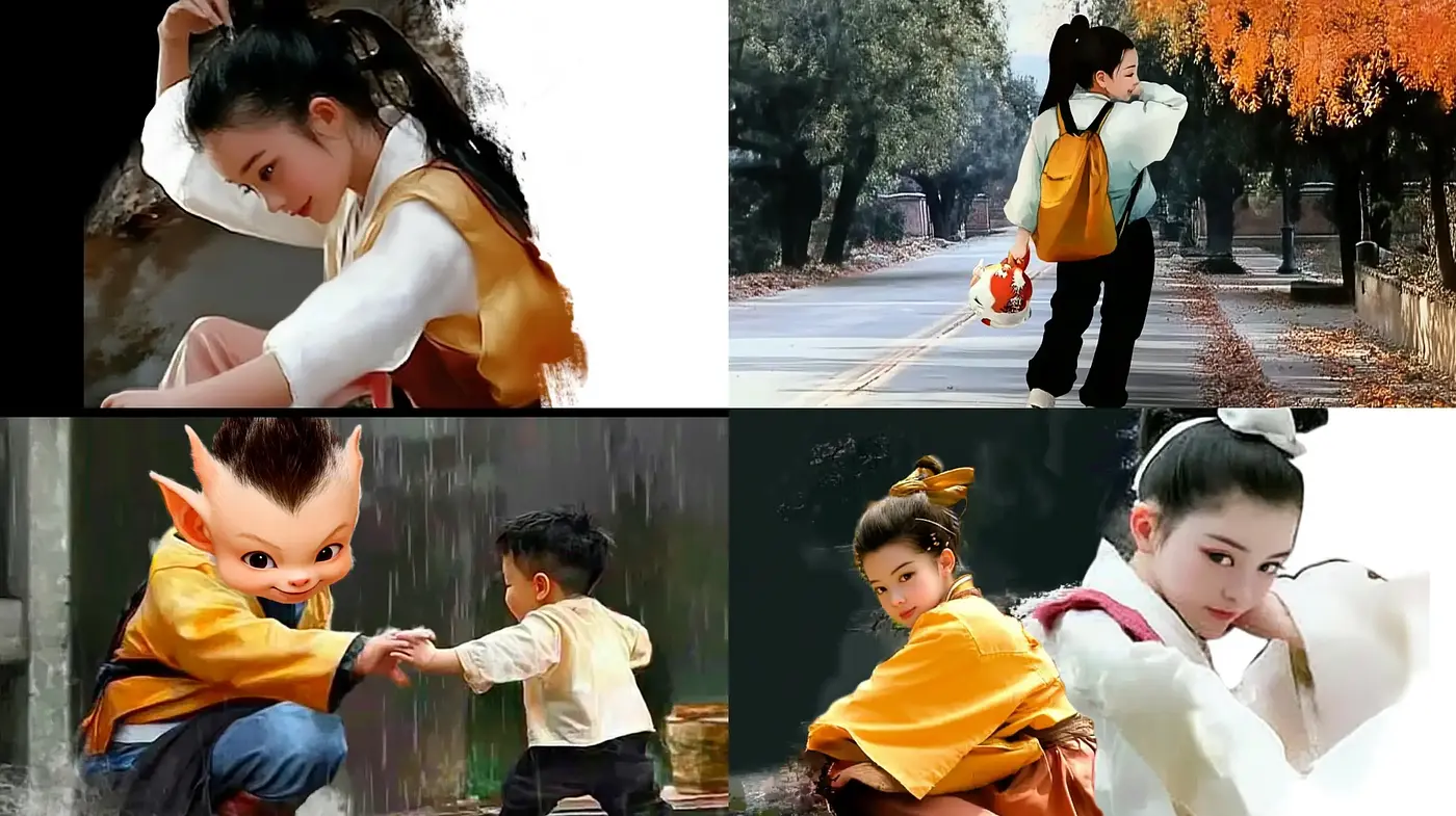 Consistent Elements of Whimsical Childhood Moments in a Painterly Asian Essence - Midjourney sref style