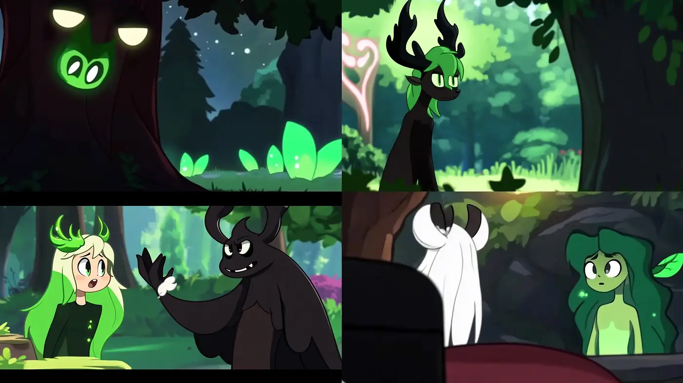 Enchanted Forest Whimsy: A Stylized Animation Harmony - Midjourney sref style