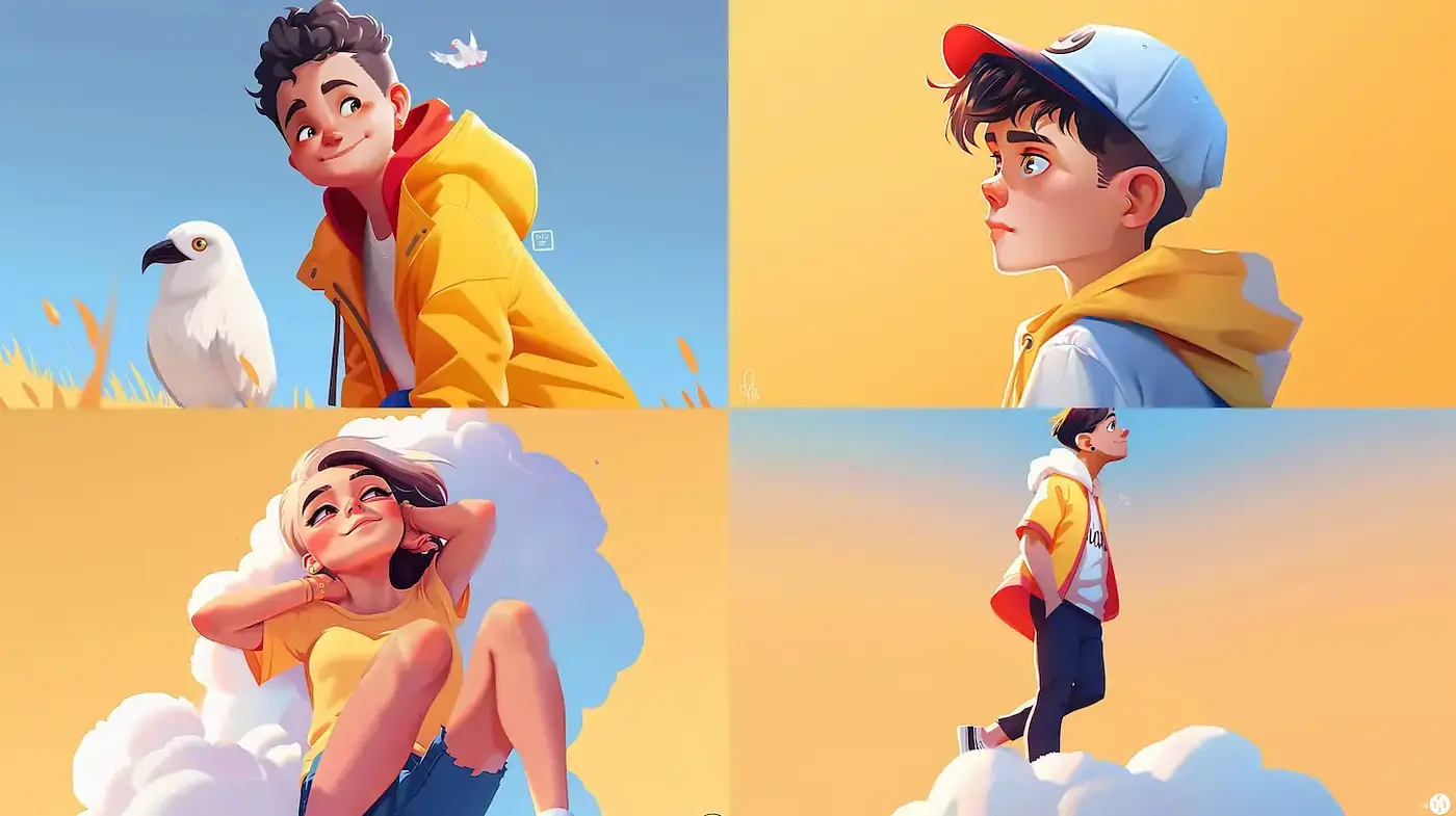 Contemporary Illustrations with a Whimsical Charm - Midjourney sref style