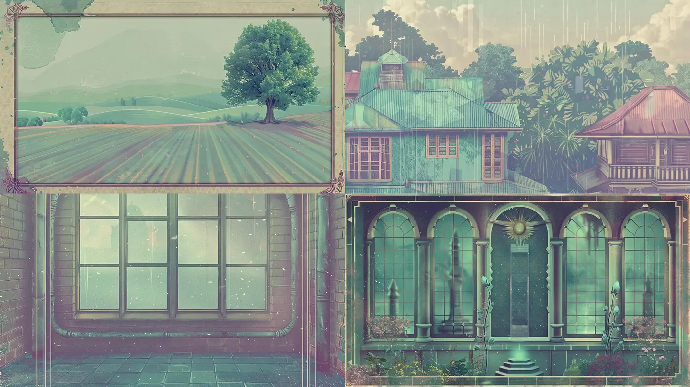 Ethereal Pastel Dreamscape: A Homage to Nostalgic Serenity and Painterly Textures - Midjourney sref style