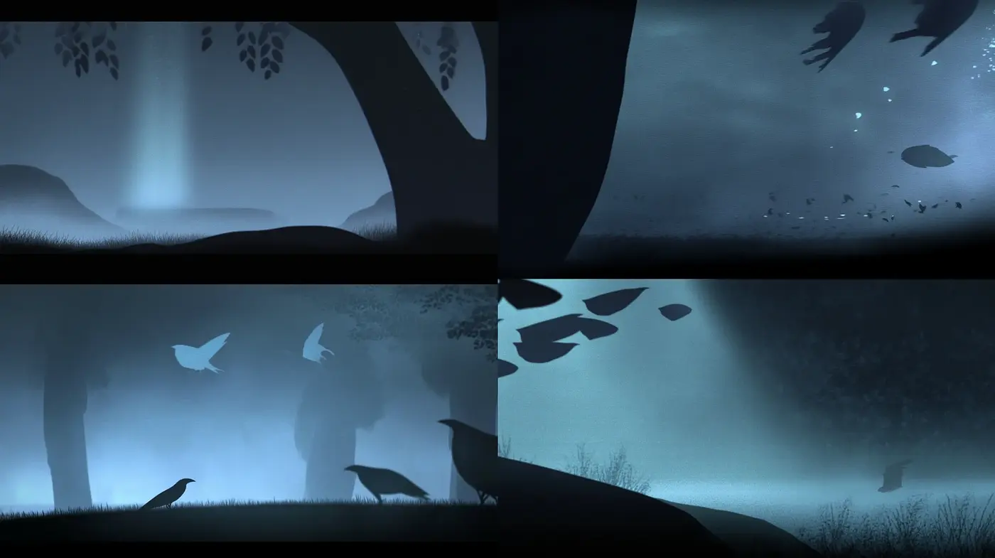 Ephemeral Nocturnes: A Dreamlike Synthesis of Nature in Moonlit Hues - Midjourney sref style