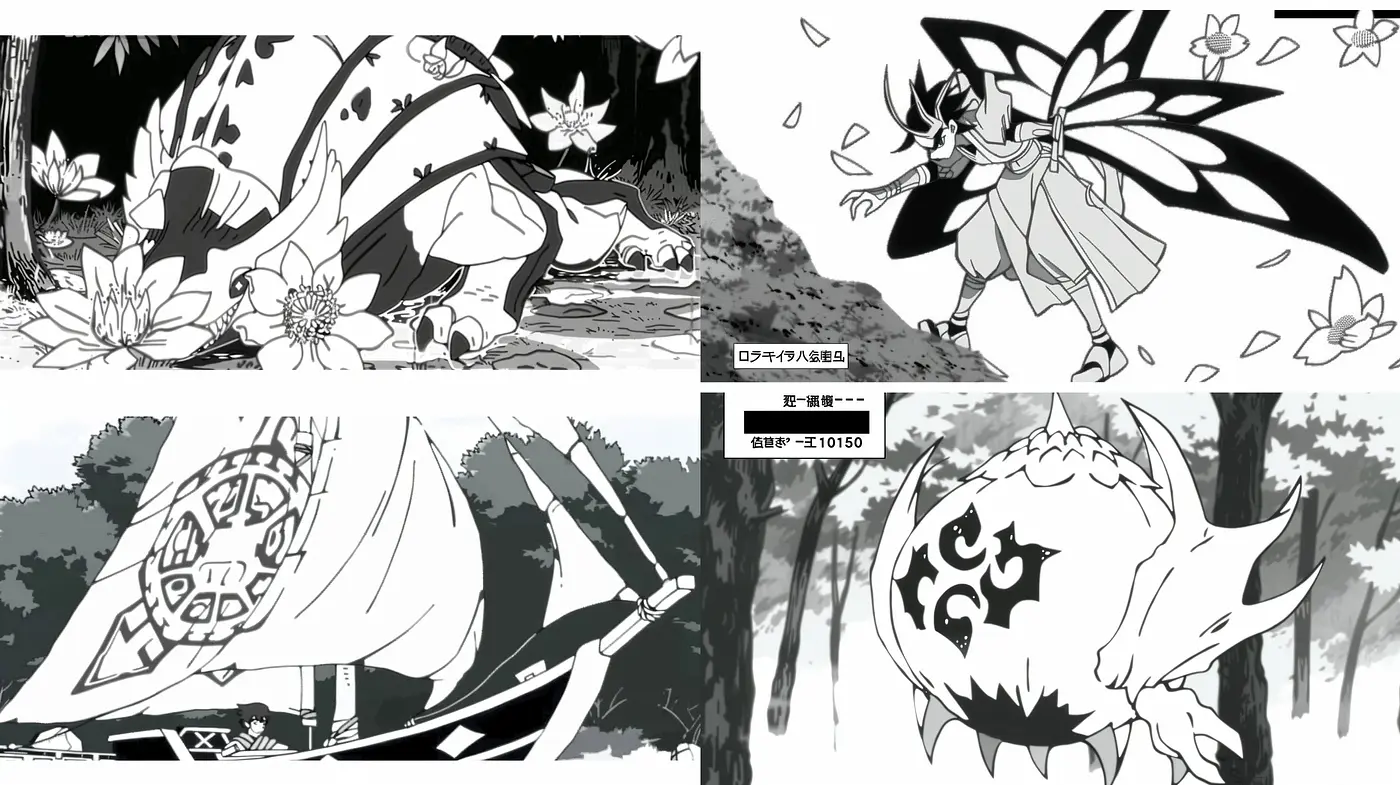 Monochromatic Ethereal Anime-Inspired Adventure - Midjourney sref style