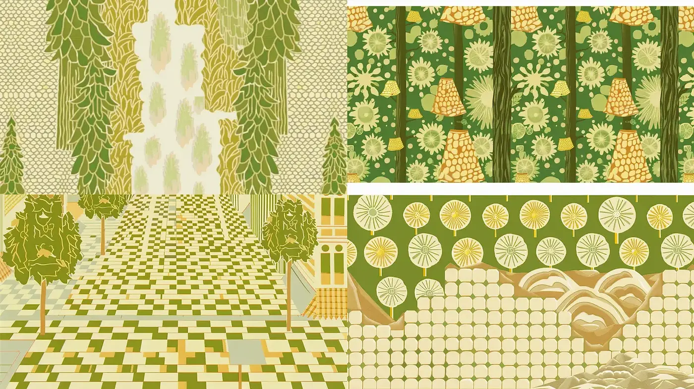 Intricate and Harmonious Design with Organic and Geometric Patterns - Midjourney sref style