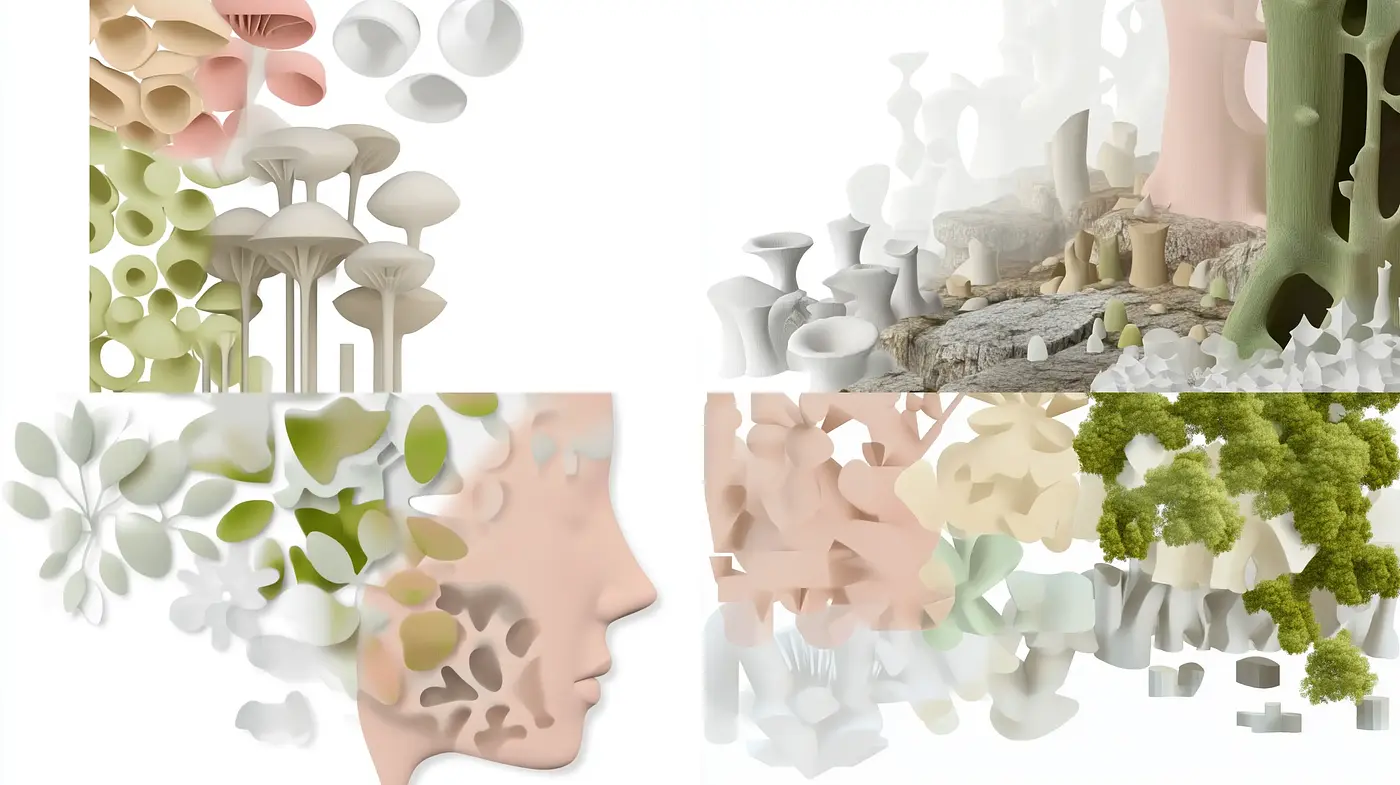 Surreal Botanical Dreamscapes in Soft Pastel Hues - Midjourney sref style