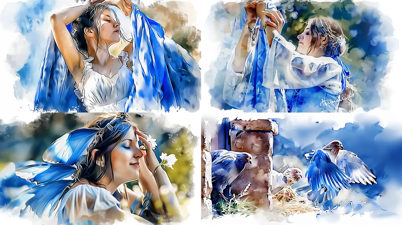 Ethereal Brushstrokes and Radiant Hues: A Crossroads of Surrealism and Dreamy Impressionism - Midjourney sref style