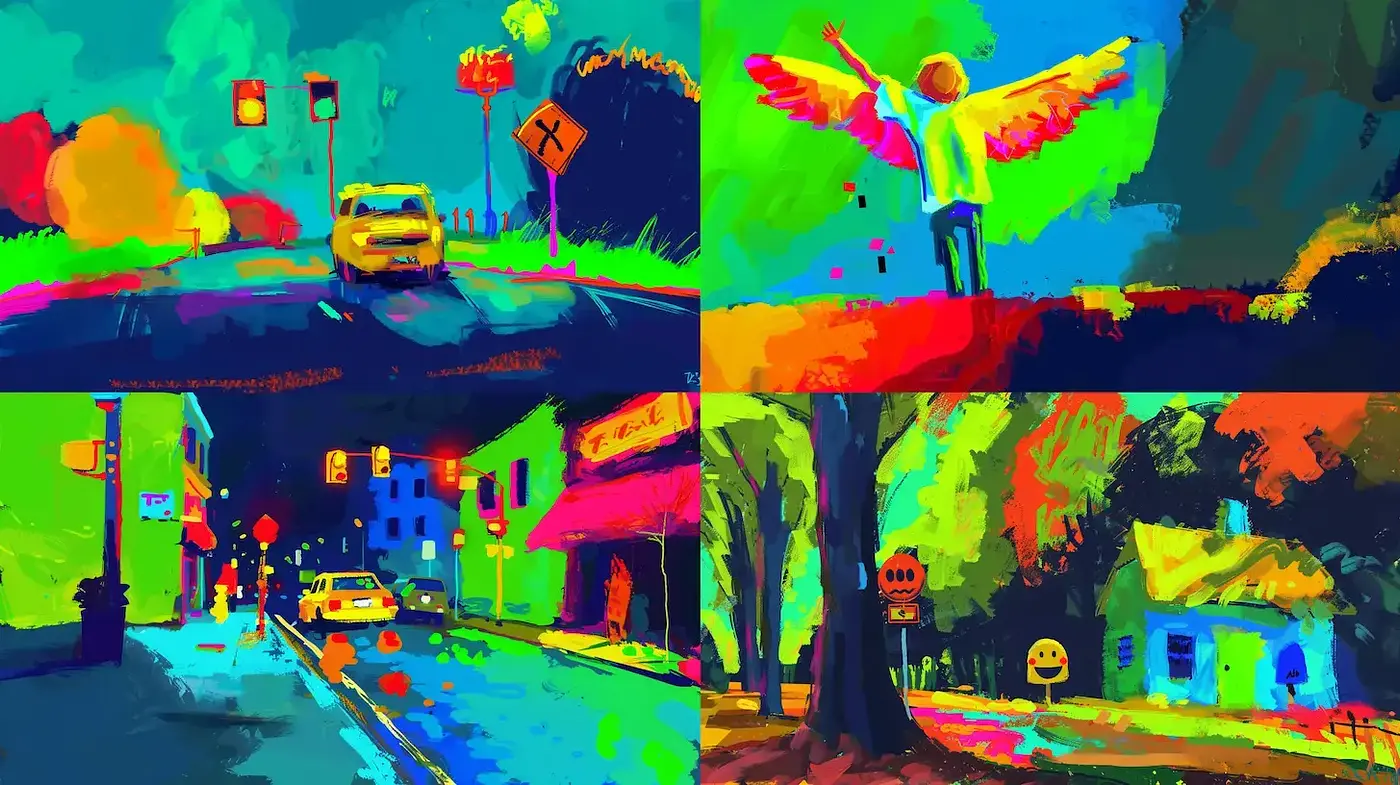 Vivid and Exuberant Impassioned Landscapes - Midjourney sref style