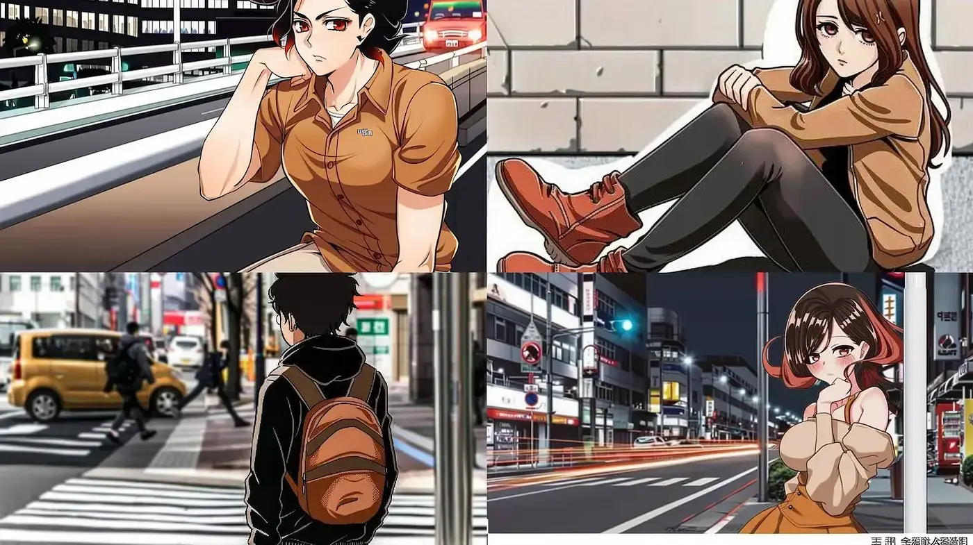 Stylized Urban Anime Aesthetic with Subtle Nuances - Midjourney sref style