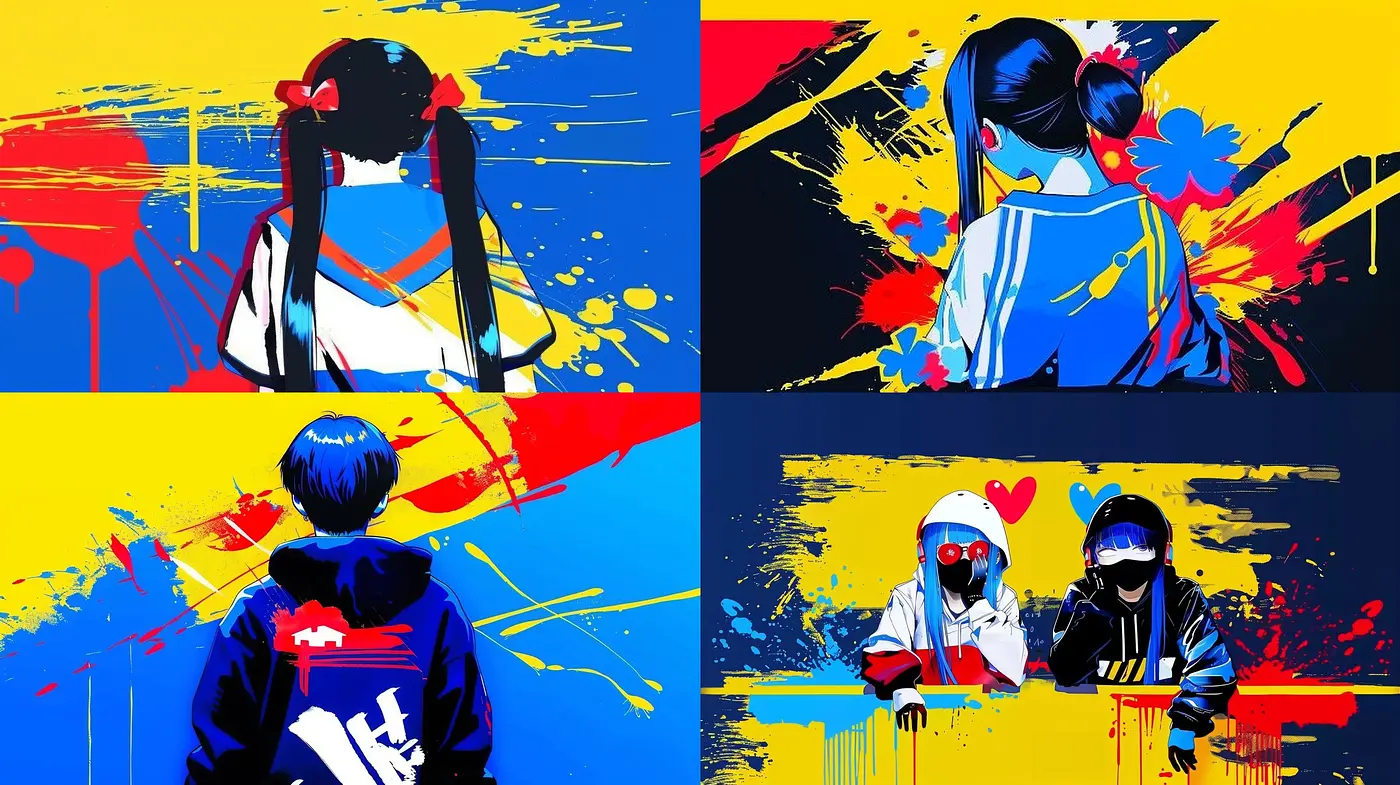 Vibrant Strokes of Pop Art Fusion with Neo-Tradition - Midjourney sref style