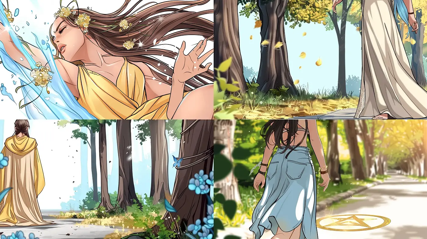 Serene Arcadian Visions: A Fusion of Anime and Nature in Warm Tones - Midjourney sref style