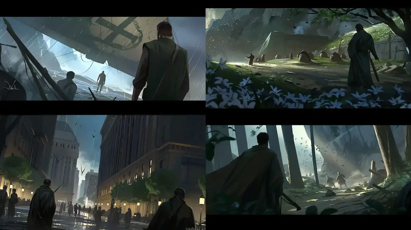 Epic and Atmospheric Visuals with a Sense of Mystery and Depth - Midjourney sref style